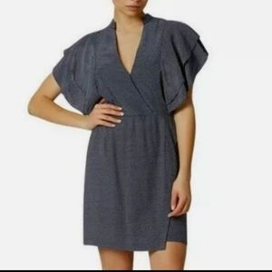 Avec Les Filles Blue White Small Polka Dot Dress Size Large